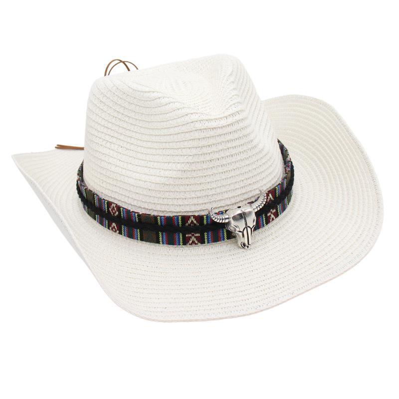 Cowboy straw hat Tibetan sun hat cow hat ethnic style straw knight hat beach hat