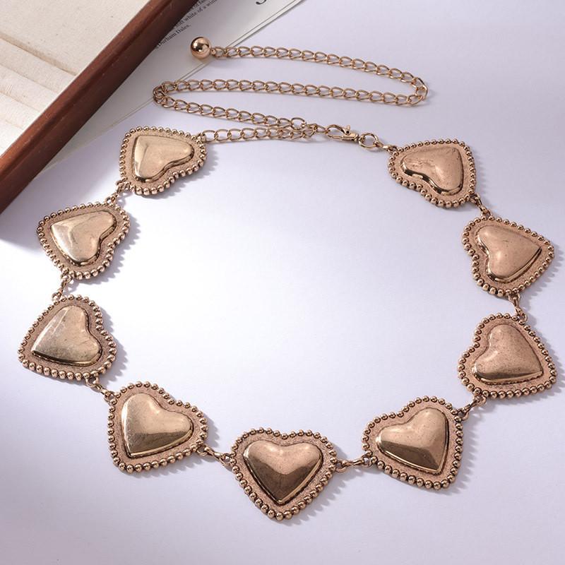 Heart Fashion Turquoise Waist Chain For Women With Metal Material And Design Elegant
