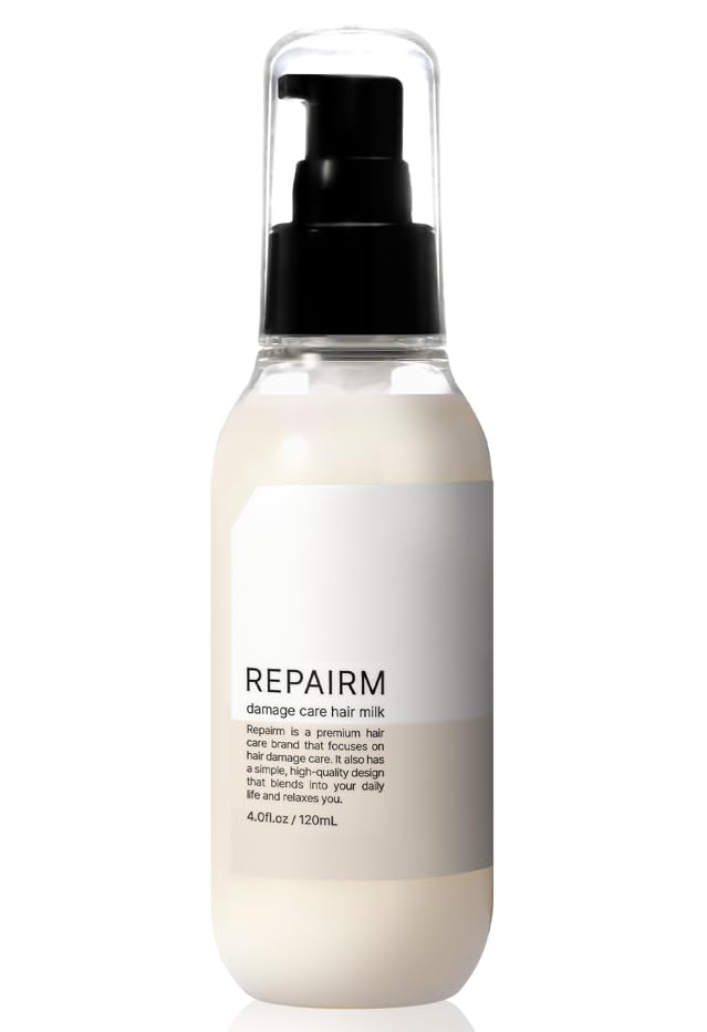 REPAIRM Hair Milk, Leave-in Treatment [Contains 11 Proteins To Repair Damage, Leaves Hair Moisturized and Smooth, Apple Pear Scent, 120ml] (1 Bottle)