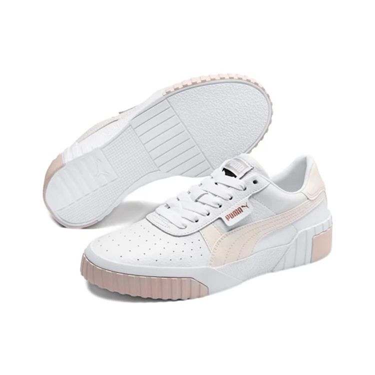 Puma Cali Нескользящие Легкие Низкие Кеды для Скейтбординга Женские Кроссовки Бело-Розовые 369155-13