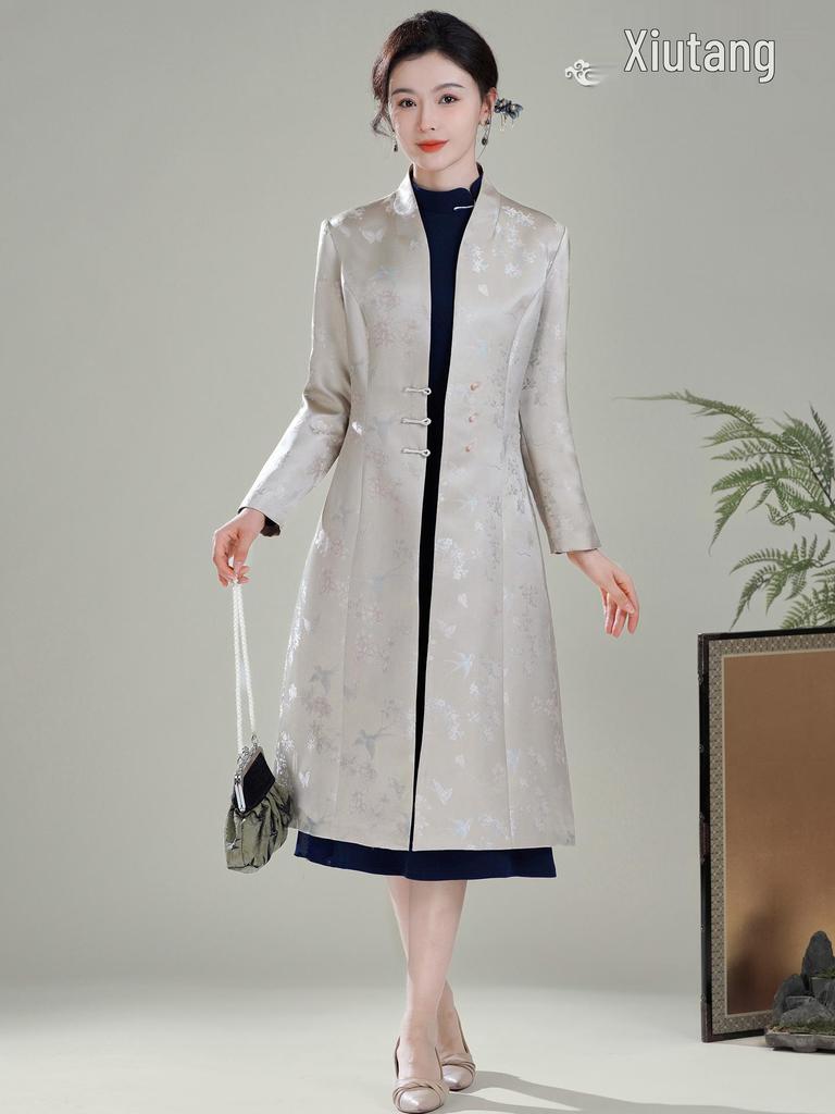 Showguan Tang 2025 Autumn/Winter Retro Chinese Cheongsam Windbreaker Coat
