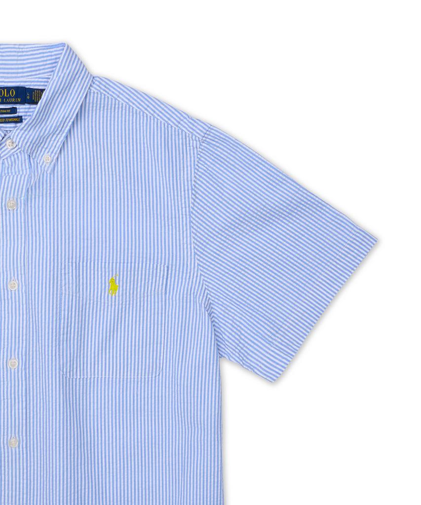 POLO RALPH LAUREN Custom Fit Seersucker Shirt - Blue