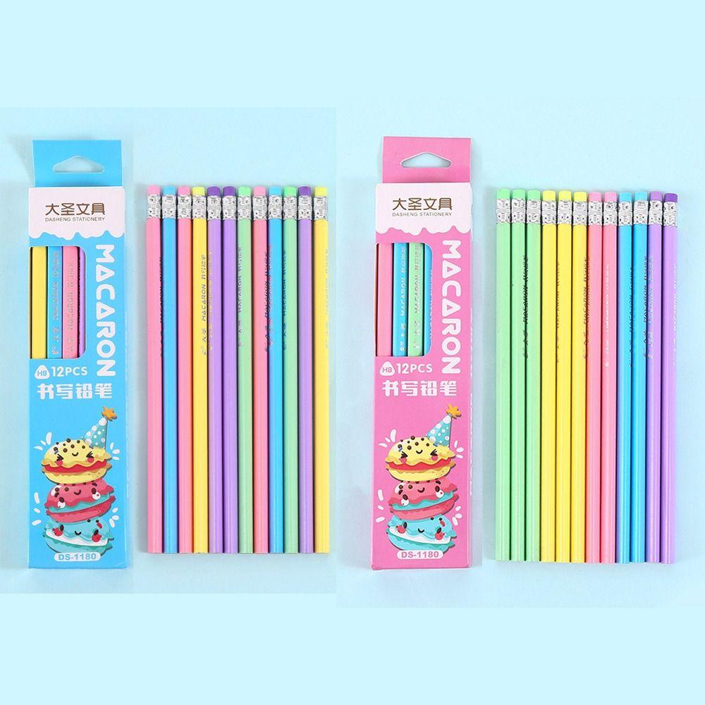 12Pcs Stationery HB Pencil Smooth Writing Painting Pencil Durable Sketch Pencil Office