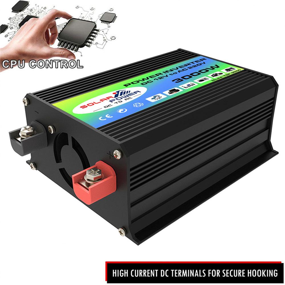 Автомобильный инвертор 3000 Вт, инвертор мощности, устанавливаемый на транспортное средство, бытовой преобразователь, универсальный преобразователь постоянного тока 12 В в 220 В