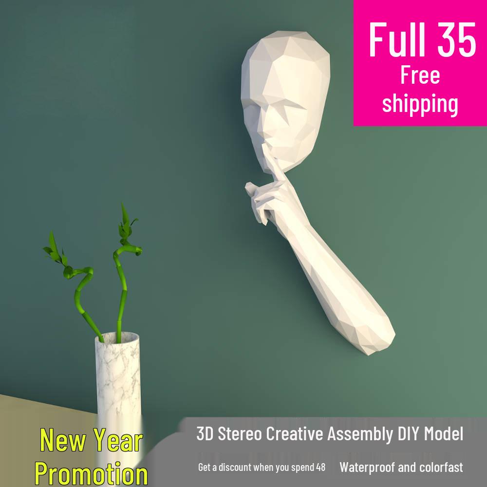 3D Geometric Origami Quiet Speaker Wall Decor Model