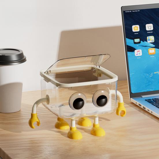 Милое настольное мусорное ведро большой вместимости прозрачный дизайн мультяшная форма маленькое