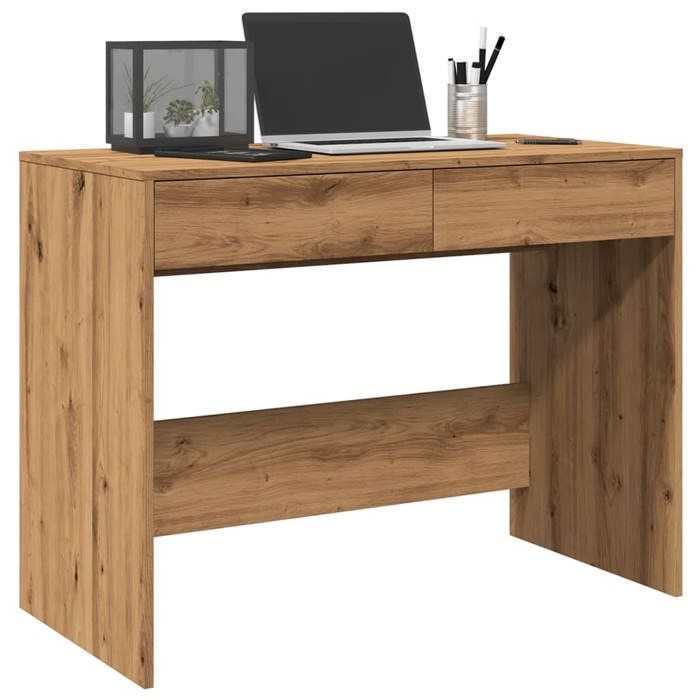 VidaXL Bureau chêne artisanal 101x50x76,5 cm bois d'ingénierie, bureau de travail, bureau d'étude, bureau à domicile, bureau 856765