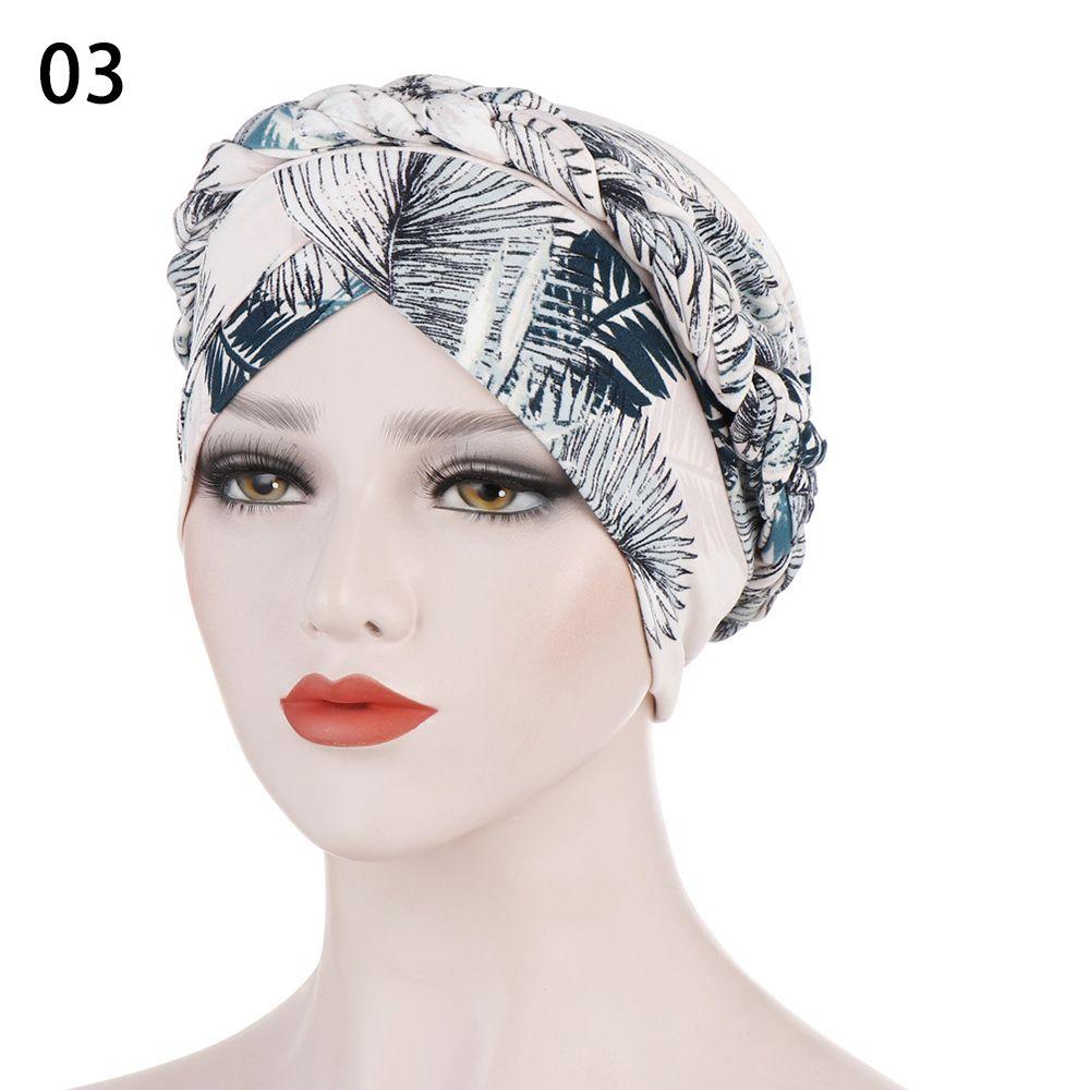 Принт Мягкая Хлопковая Шапка Бини Раковые Химиотерапевтические Шапки Повязка на Голову Женский Мусульманский Тюрбан Женская Коса Хиджаб