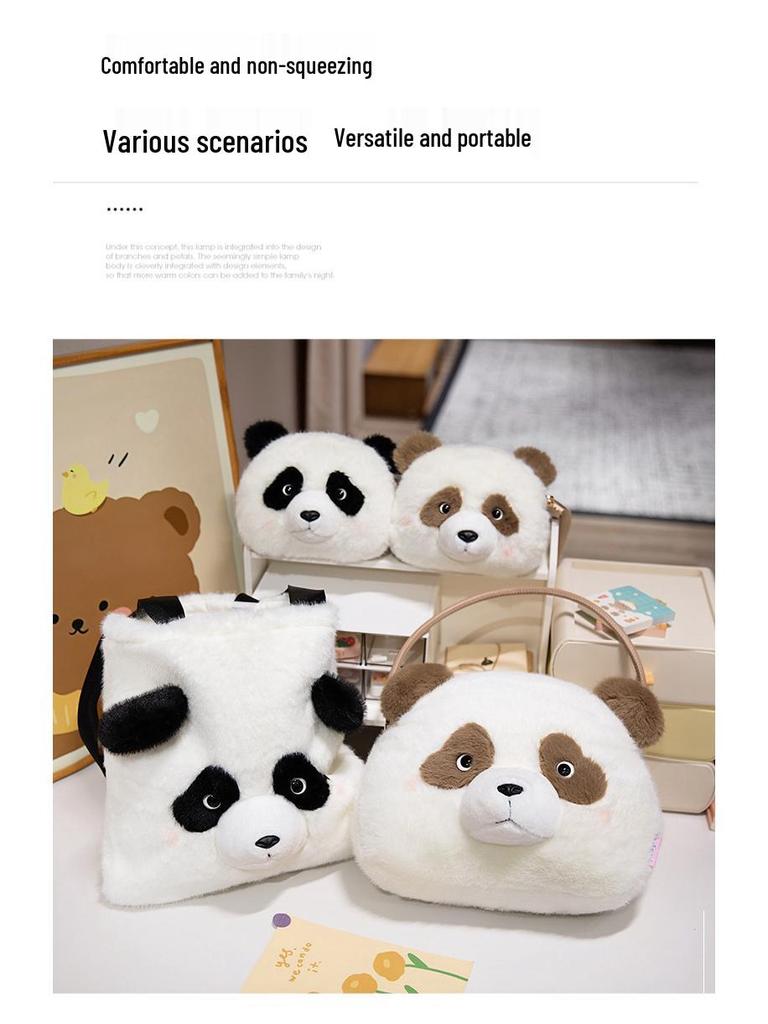 Korean Style Kawaii Panda Plush Crossbody Bag - Fashionable Winter Shoulder Bag for Women