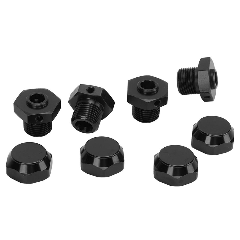 4pcs RC Wheel Hex Coupler Kit Professional Aluminum Alloy Wheel Hex Hubs Adapter for ARRMA 1 8 RC Car Black