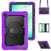 Silicone Hybrid PC Tablet Case With Shoulder Strap For Samsung Galaxy Tab A11+ / A9+, Kickstand Raised Camera Anti-Scratch Protective Cover
