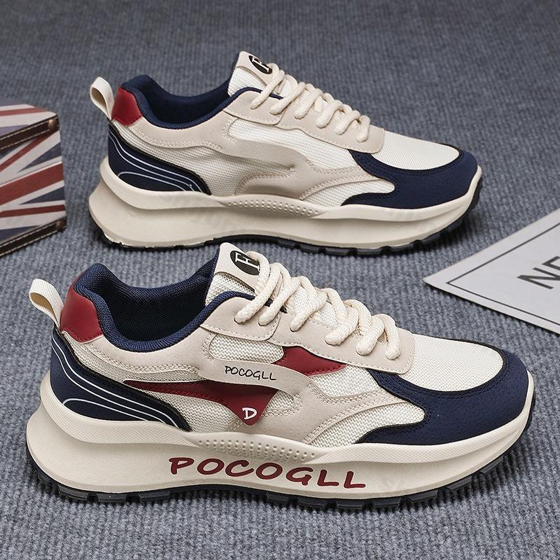 Men's Casual Sports Shoes 2025 Summer Fashion Thick-soled Sneakers New Men Mesh Breathable Man Outdoor Student Running Shoes