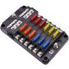 12V 32V Plastic Cover Fuse Box Holder M5 Stud With LED Indicator Light 6 Ways 12 Ways Blade for Auto Car Boat Marine Trike