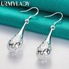 URMYLADY стерлингового серебра 925 пробы полые серьги-капли для женщин модные свадебные обручальные очаровательные ювелирные изделия