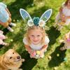 Non-slip Rabbit Ears Headbands Floral Cosplay Headbands Happy Easter Headdress  Party Favors