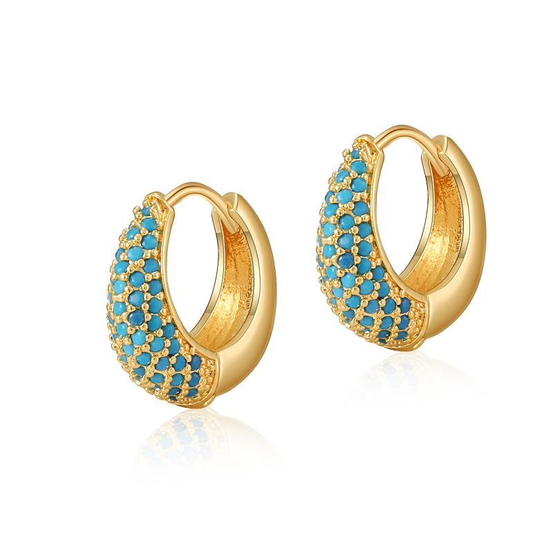 Серьги-клипсы овальные с цирконами, латунь с покрытием K Gold, нежные, в ретро-стиле, для женщин