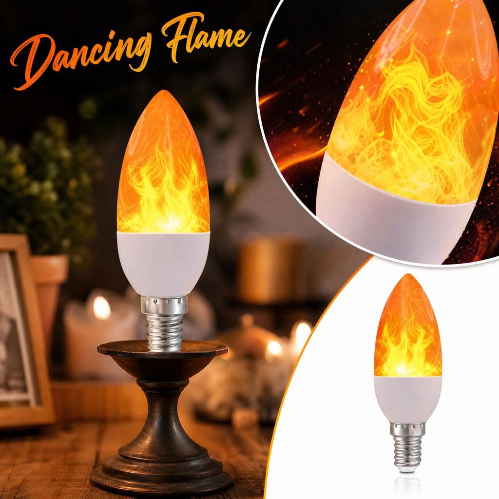 E27 Candle Flame Shape Light Bulb, Flickering Decorative Bulb with Flame Effect for Ambient Lighting