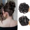 Synthetic Messy Hair Piece Daily Use Chignon Scrunchies Fake Elastic Hairpiece Brown Donut Bun For Women