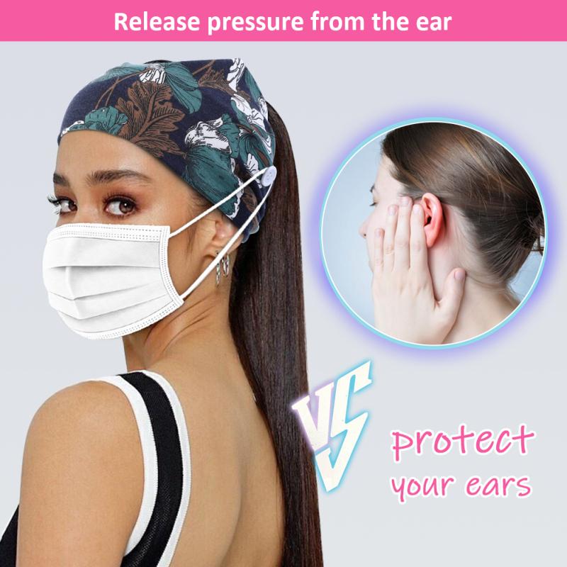 4 шт., женская повязка для волос, модная широкая эластичная повязка на голову в стиле бохо с кнопкой для занятий йогой и спортом