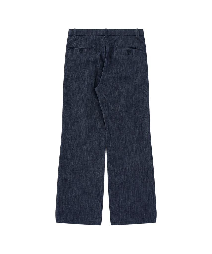 Джинсовые брюки Honguseong с двумя защипами из льна, bootcut_Глубокий синий