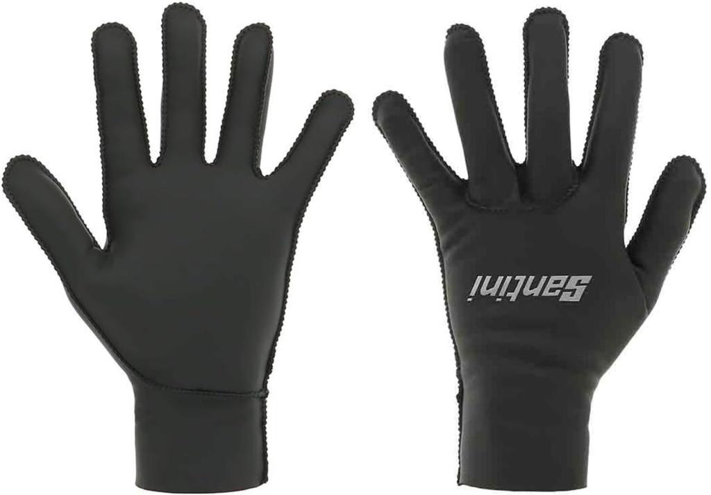 Santini Cycling Gloves, 1W Winter Gloves, Black, Large