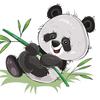 Stickers Cute Cartoon Panda Eat Bamboo PVC Decals DIY Decoration Removable Living Room Bedroom Background Stickers Home