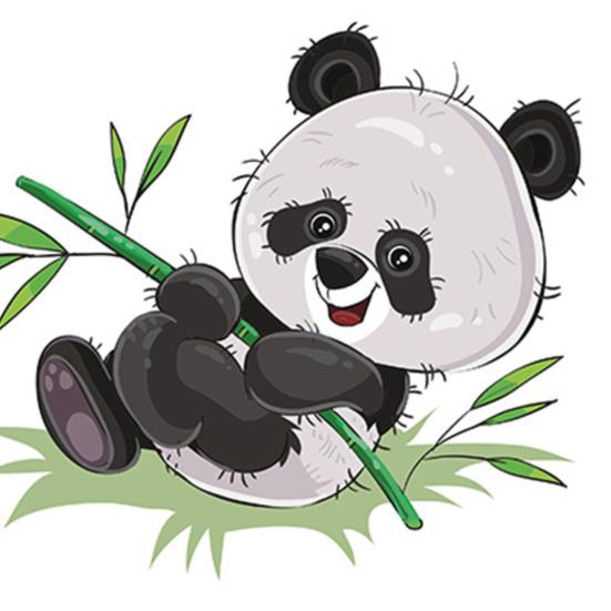 Stickers Cute Cartoon Panda Eat Bamboo PVC Decals DIY Decoration Removable Living Room Bedroom Background Stickers Home