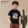 Детская футболка с длинным рукавом PawinPaw для мальчиков, мультяшный мишка, имитация двух предметов