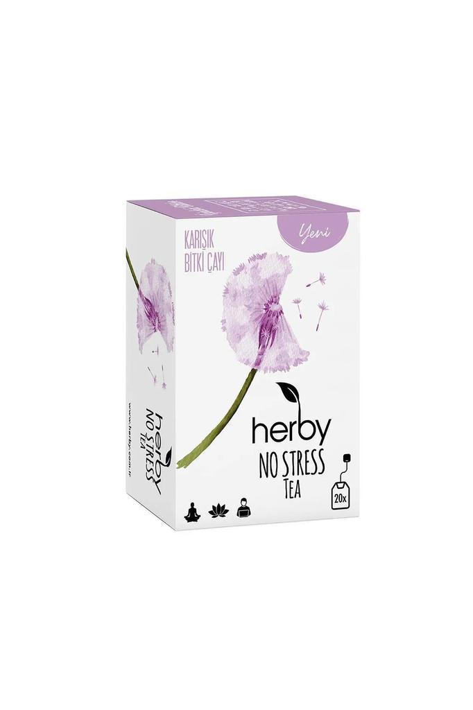 Herby No Stress Tea - 20 Tea Bags, Relaxing Herbal Blend with Lavender & Passionflower