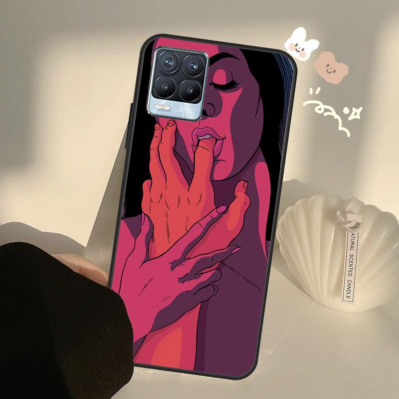 Сексуальный женский чехол с красными губами для девочек Realme 8 9 Pro Plus GT Neo 2 GT Master 9i 8i, чехол для телефона OnePlus 9 10 Pro 9R Nord2