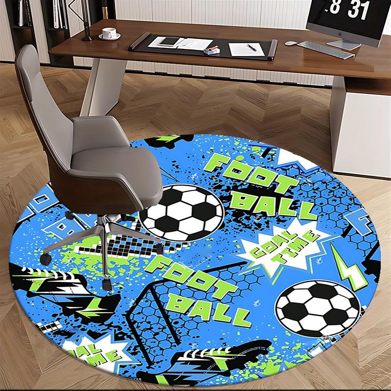 Football Theme Office Carpet Chair Mats, Soccer Ball Design, Sports Decor for Home Office, Living Room, Bedroom, Gift Idea1118060a