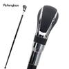 Black Leather Silver Walking Cane Fashion Decorative Walking Stick Gentleman Elegant Cosplay Cane Crosier 94cm