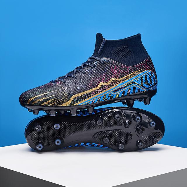 Мужские футбольные бутсы из искусственной травы с длинными шипами, спортивные кроссовки на открытом воздухе для футбола, оригинальные футбольные бутсы для футзала для детей