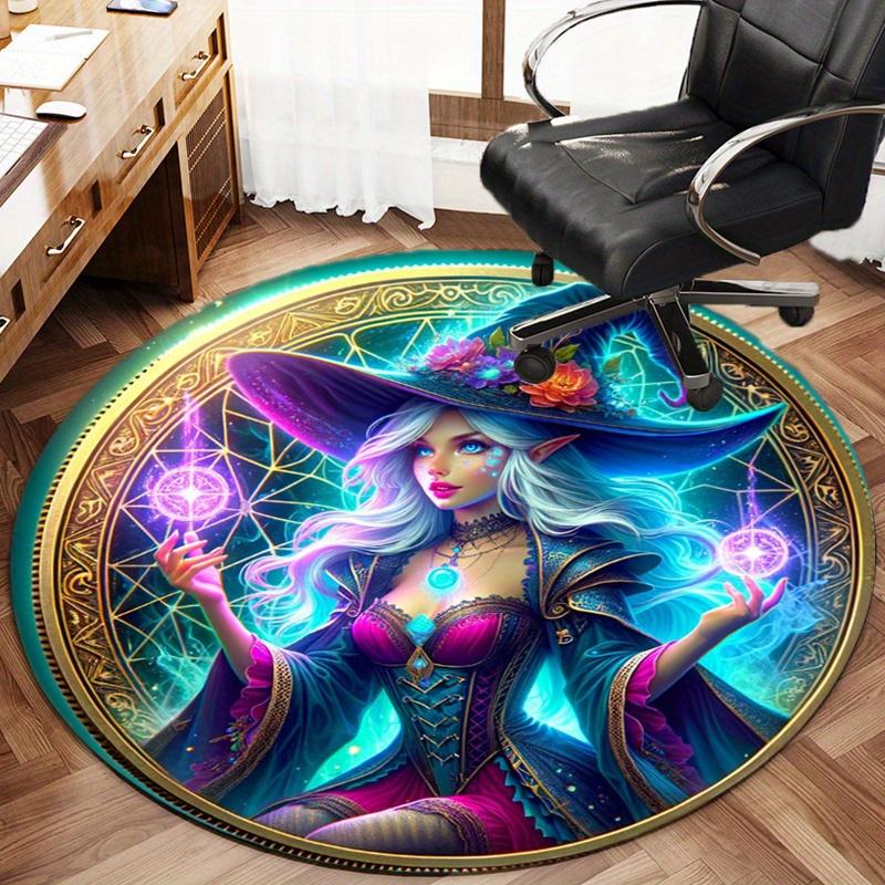 Witch Magic Round Rug Nonslip Area Rug Office Chair Mat Carpet For Living Room Bedroom Home Decor