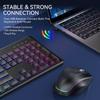 JOMAA RGB-подсветка, Беспроводной бесшумный комплект клавиатуры и мыши, Перезаряжаемый, для офисного использования.