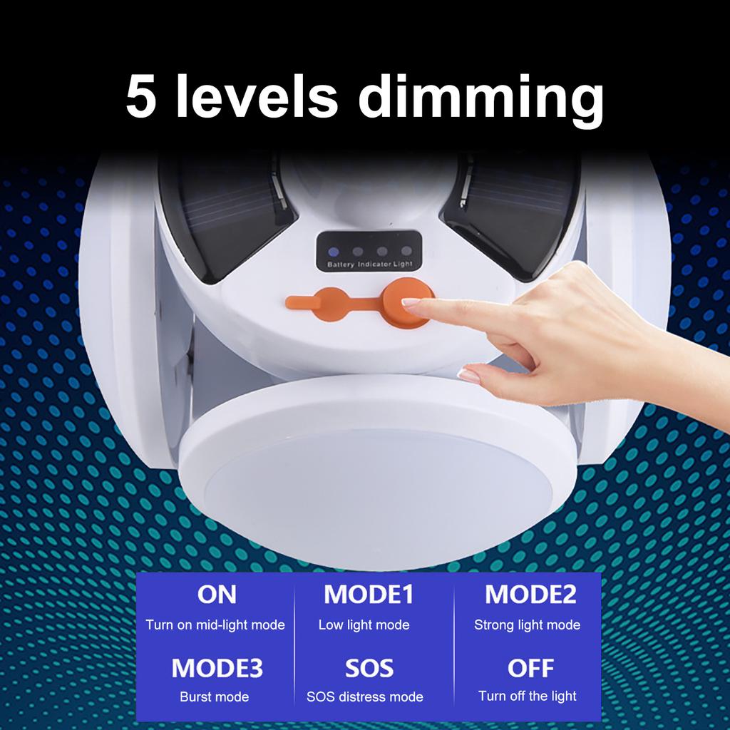 Солнечная лампа для кемпинга, ночная перезаряжаемая складная лампа для барбекю