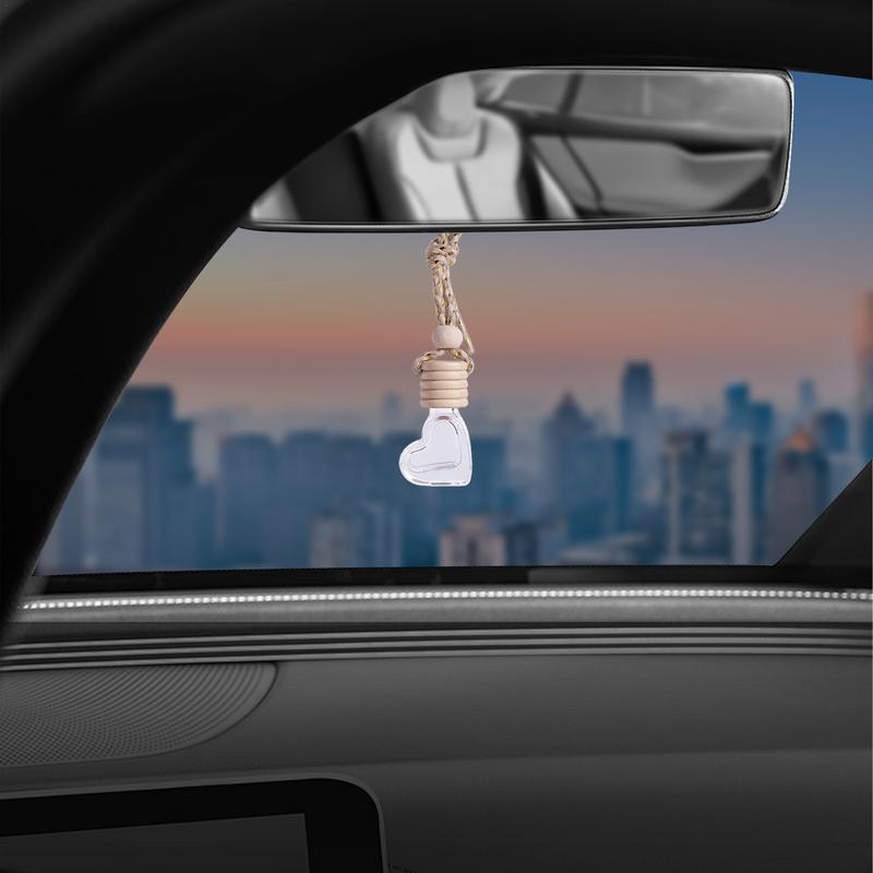 Пустые флаконы для автомобильного диффузора 6 мл, освежители воздуха в форме сердца, флаконы для духов, пустые стеклянные украшения для автомобиля, аксессуары