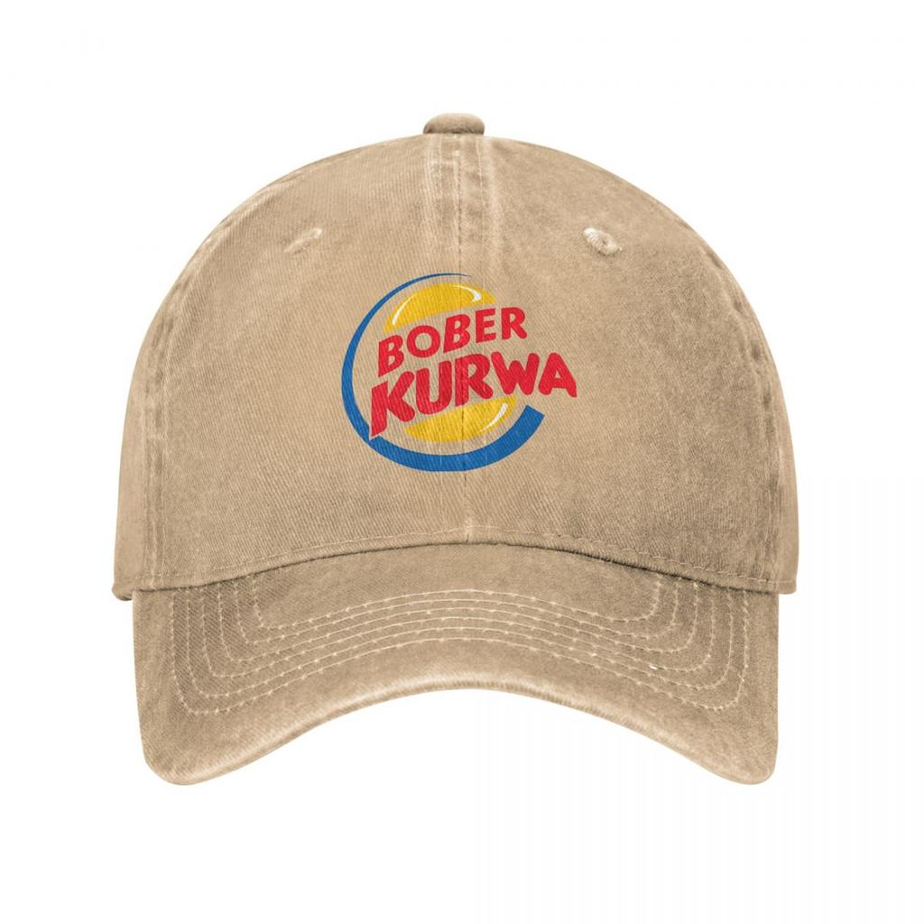 Бейсболка King Burger в стиле мема Bober Kurwa, потертая джинсовая кепка, винтажная, для активного отдыха, мягкая, без структуры, от солнца