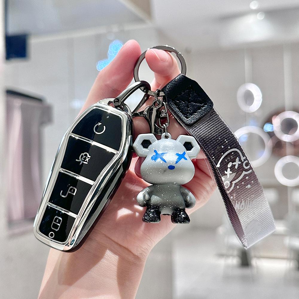 Держатель брелока из ТПУ для BYD Song Plus Atto 3 Han EV Tang DM Qin Seal Dolphin Чехол-оболочка для автомобильного ключа Брелок Аксессуары