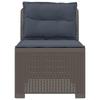 1 Seater Garden Sofa with Cushions Rattan Look PP Light Gray
