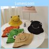 Cute Cartoon Frog Embroidery Children  Adult Summer Sunshade Fisherman Hat