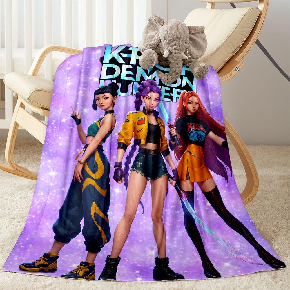 K-pop Demon Squad Blanket Durable Comfort Suitable for Sofa Office Livingroom for All Occasions Modern Style