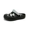 Crocs Baya EVA Sweet Space Roaming Sweet Cool Niche Personality Fashion Versatile Bow Star Love Hole Shoes Women Black