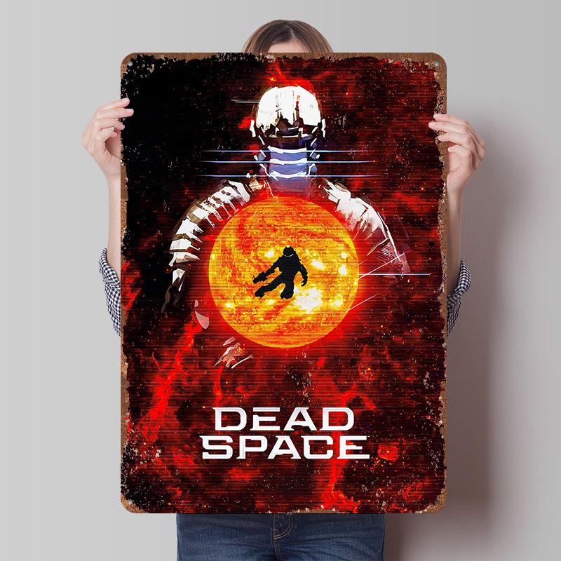 Плакат-табличка из жести Dead Space Индивидуальное настенное искусство Ретро Винтажные металлические знаки для мужской берлоги Декор квартиры Комнаты Офиса