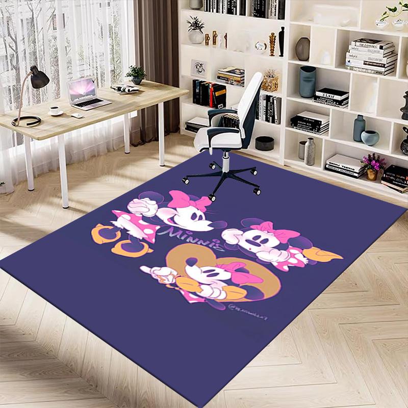 Minnie Mouse Heart Friendship Carpet For Playroom Bedroom Living Room Sofa Home Decorkids Game Area Rug Nonslip Floor Mat