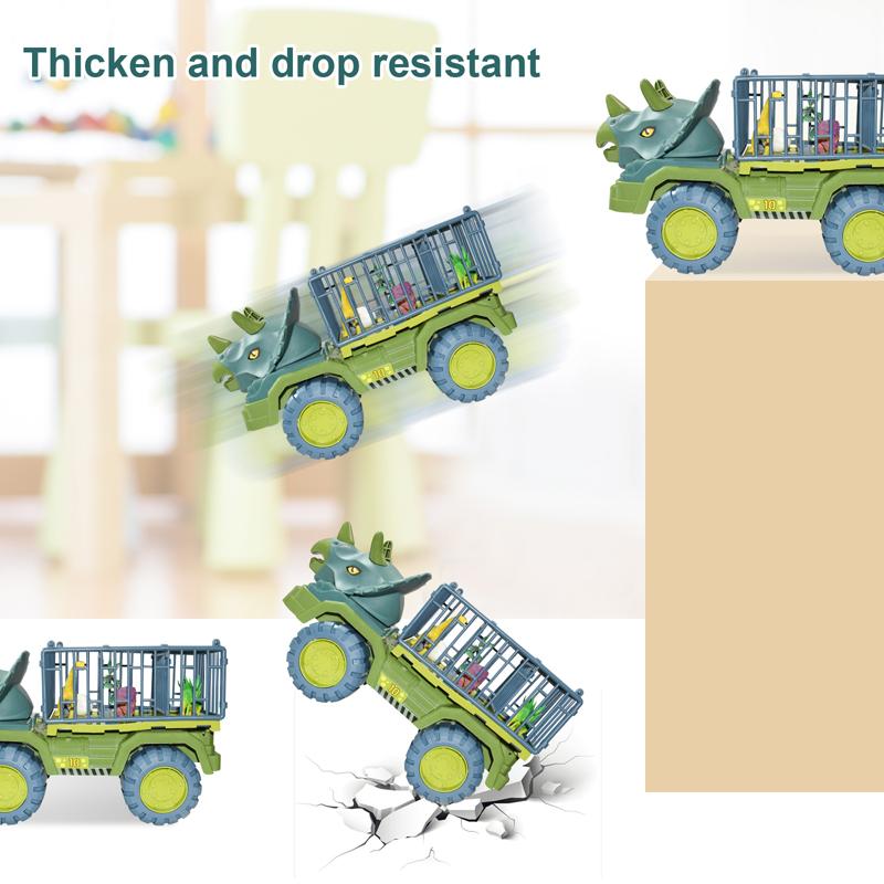 Children Dinosaur Transport Car Toy Oversized Inertial Cars Carrier Truck Toy Pull Back Vehicle With Dinosaur Gift For Kids Boy