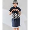 Jun & Rope Bucket Hat Checkerboard Jacquard Bucket Hat for Women ERU15150 Black Maine (01)