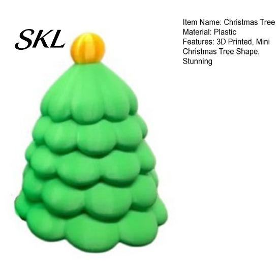 Creative Holiday Souvenir Christmas Tree Shaped Mini Storage Box, 3D Printed Small Green Festive Seasonal Decor Desktop Ornament, Decorative