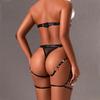 New Women's Sexy Strappy Lingerie Set Diamond Chain Sexy Underwear Sets Erotic Bra And Thong Set Garter Female Lingerie