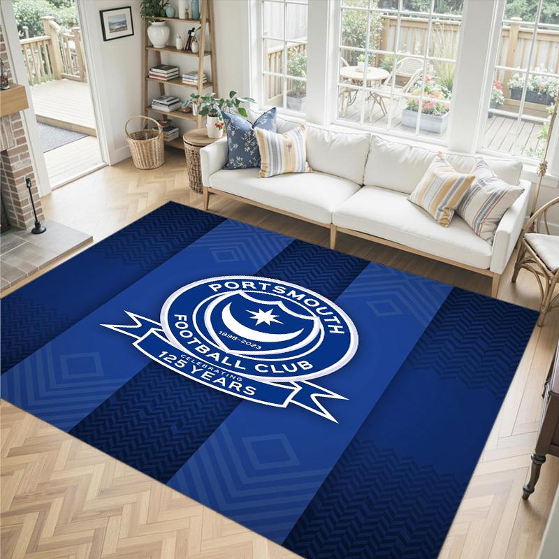 Дизайн Portsmouth FC Кристальный Велюровый Ковер Уютный Не?Нескользящий ковер с принтом для спальни, гостиной, прихожей